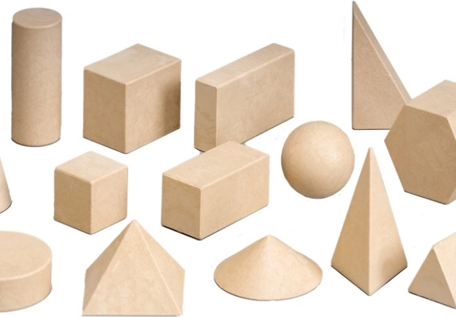 Houten set van geometrische vormen