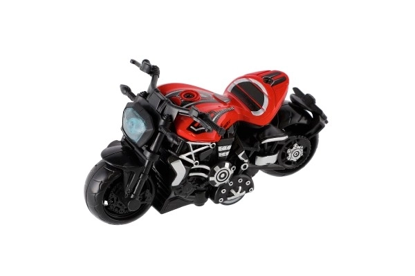 Motorfiets metaal/kunststof 10cm op terugtrekmechanisme mix kleuren