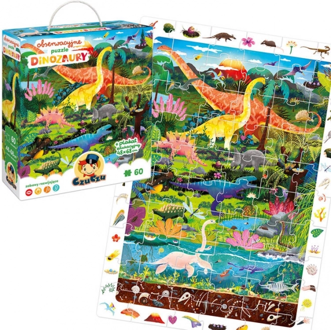 CzuCzu Ontdekkingspuzzel Dinosaurussen 60 stukjes educatieve poster