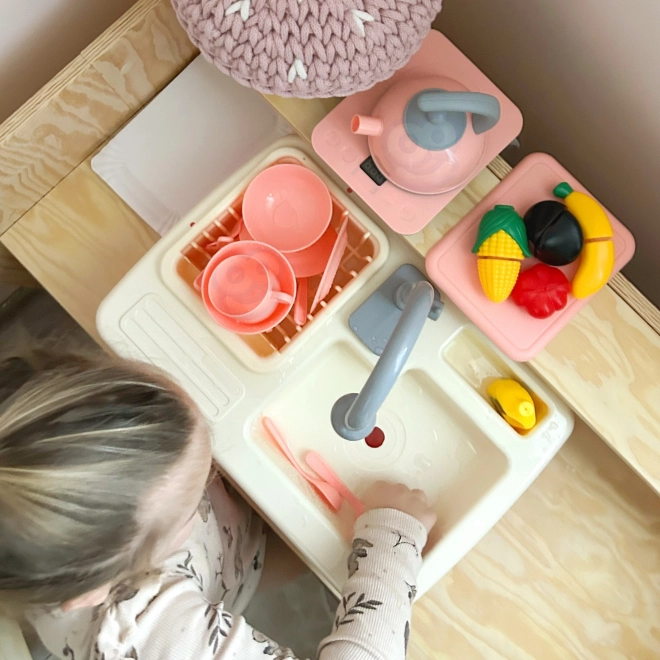 Spoelbak voor kinderen met stromend water - roze