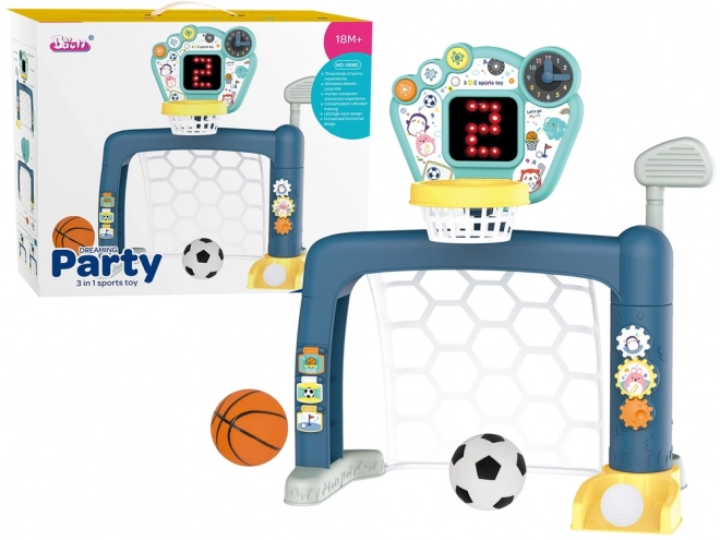Set van handmatige spellen voor peuters 3 in 1 Golf Basketbal Voetbal