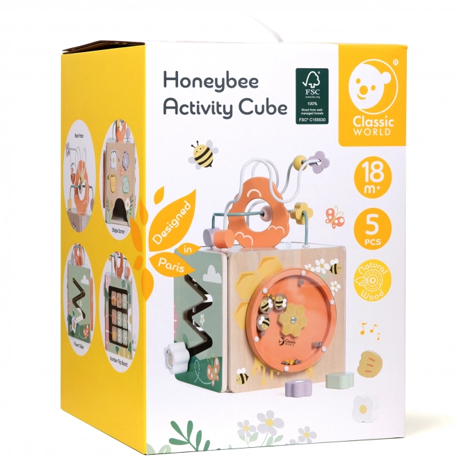 Klassieke houten educatieve kubus 5in1