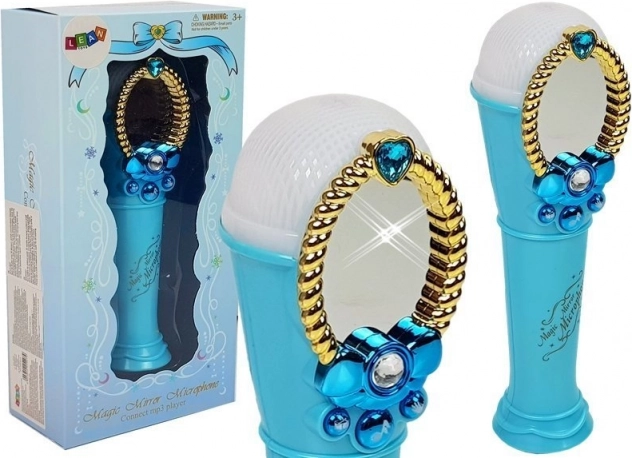 Magische blauwe microfoon met spiegeltje en lichten USB