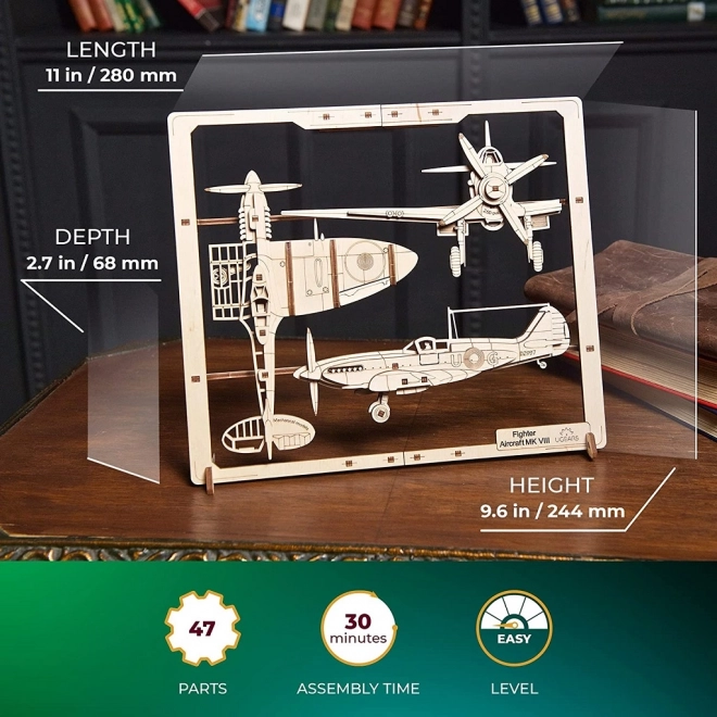 Ugears Houten Mechanische Puzzel Vliegtuig