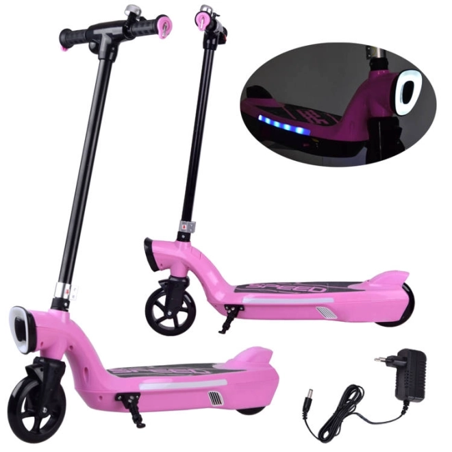 Elektrische step met LED verlichting – Roze