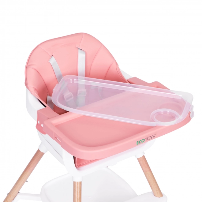 Kinder eetstoel 2in1 roze ECOTOYS