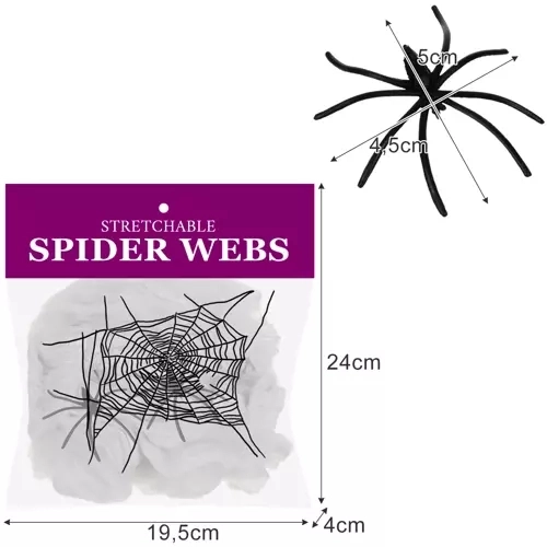 Halloween kunstmatige spinnenweb met spinnen