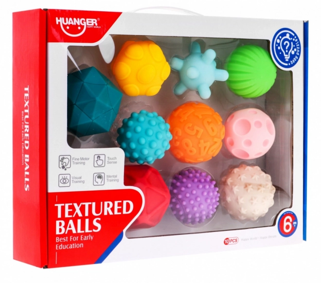 Set van 10 rubberen ballen voor kinderen vanaf 6 jaar en volwassenen Antistress sensorisch speelgoed