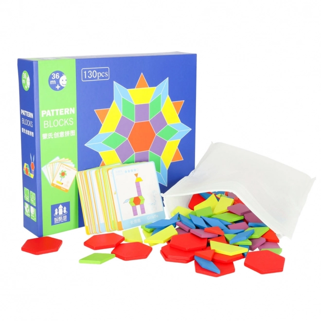 Houten montessori mozaïek - 155 onderdelen