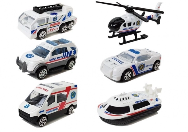 Set reddingsvoertuigen 1:64 6 stuks