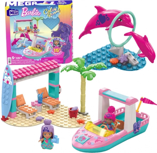 bouwset MEGA BARBIE Color Reveal avontuur met dolfijnen