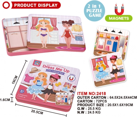 Metalen magnetische set voor kleine stylist 2-in-1