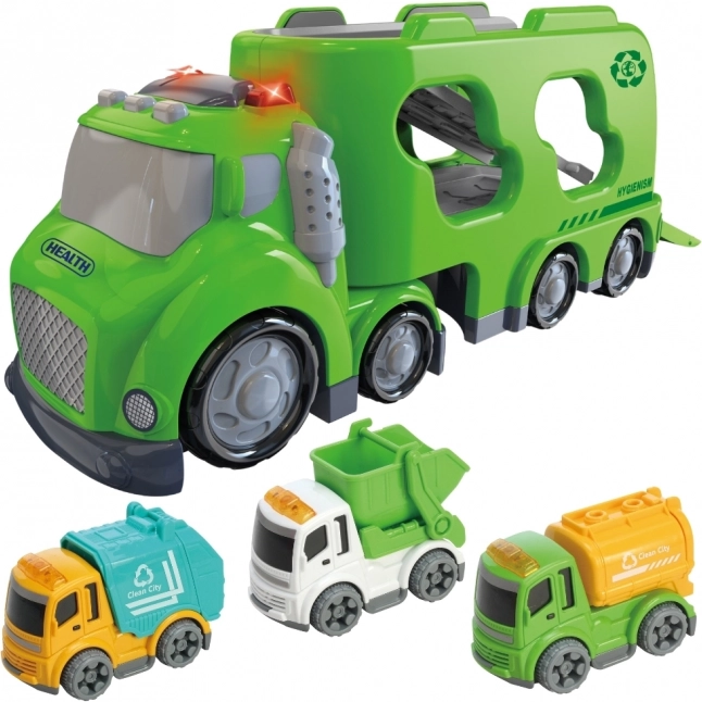 Woopie groene sleepdienst City Truck met licht- en geluidseffecten