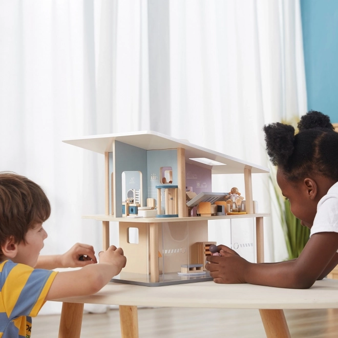 Houten poppen voor het poppenhuis
