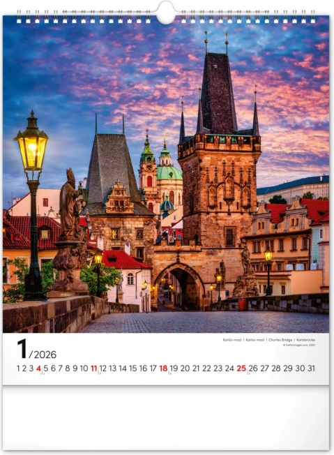 Wandkalender Praag 2026