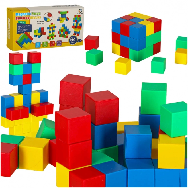 Magnetische bouwstenen - kubusset 64 stuks