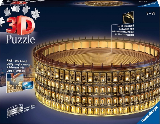 Lichtgevende 3D puzzel nacht Colosseum, Rome