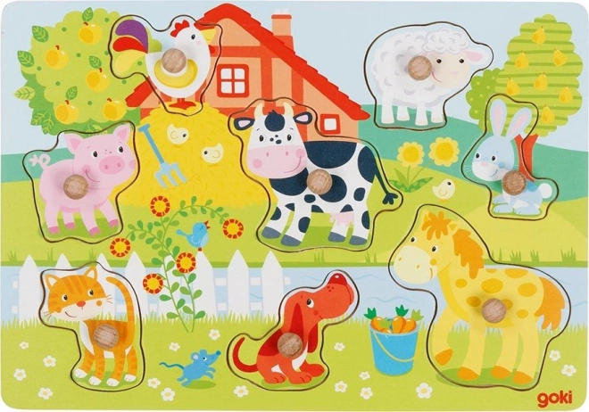 Puzzel met handvatten, plattelandsleven