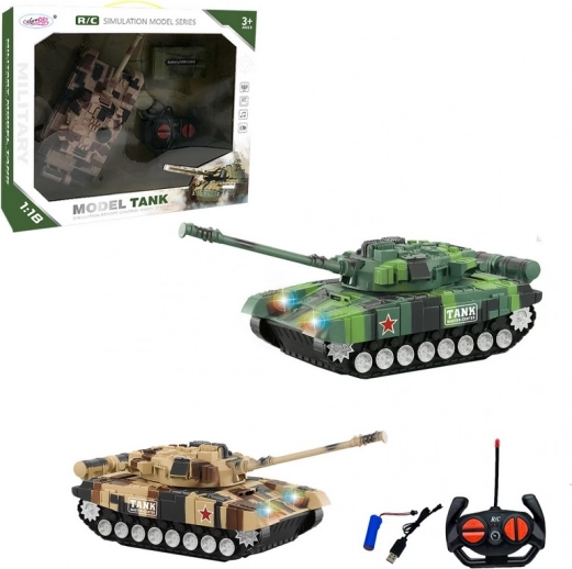 Afstandbestuurbare tank met licht en geluid voor kinderen