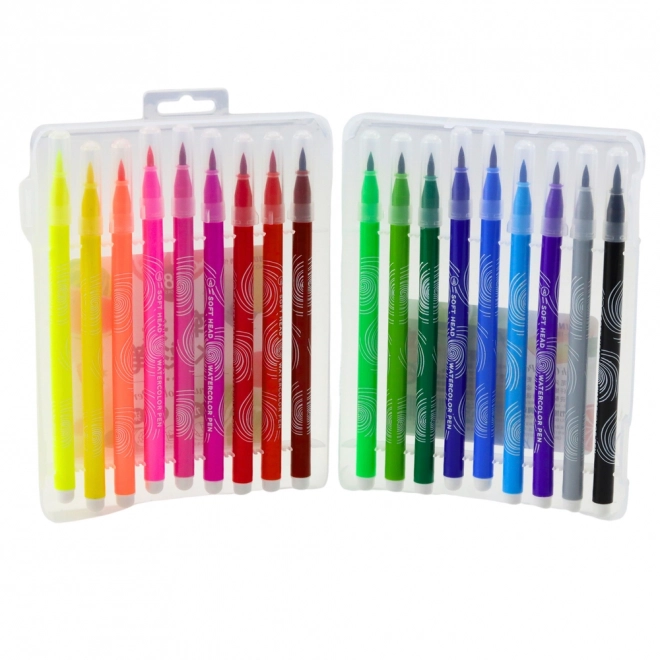Aquarel markers in praktische organizer - Set van 18 kleuren