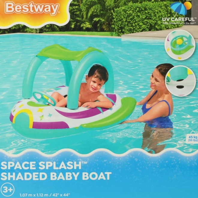 Opblaasbare kinderboot met stuur en zonnescherm Bestway