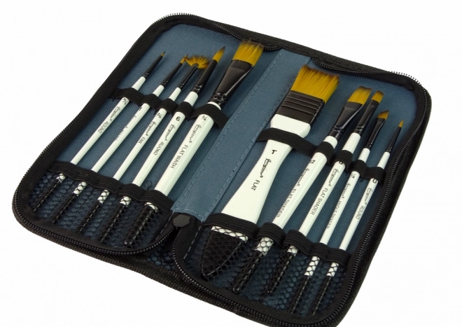 Set kwasten voor kunstenaars 10 stuks in etui