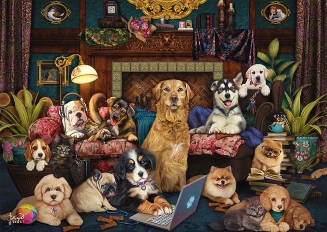 Puzzel Opmerkelijke avond in de salon 1000 stukjes