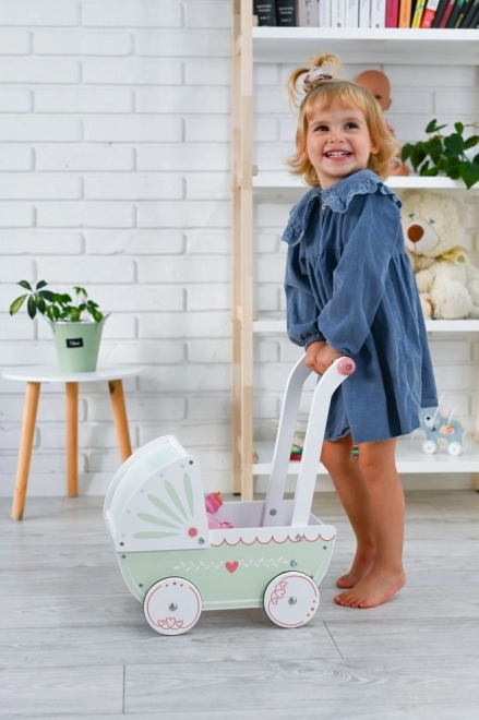 Houten poppenwagen