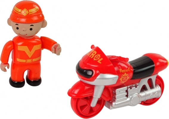 Motor met brandweerfiguur