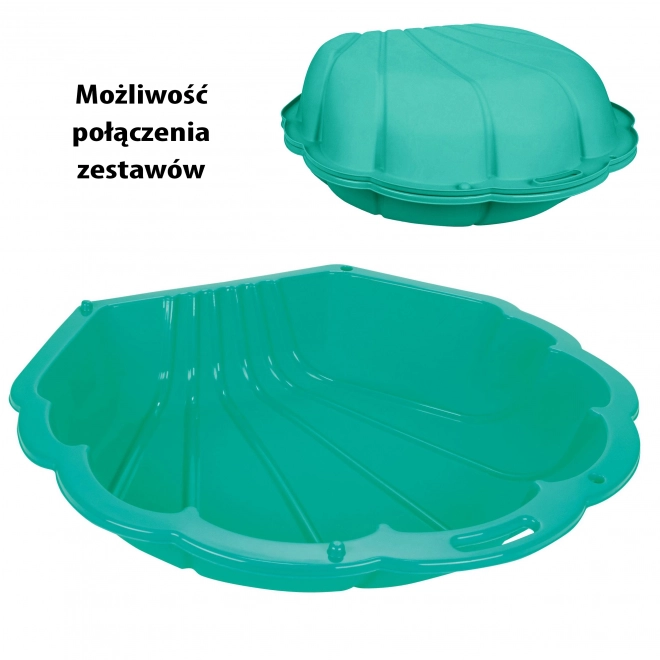 Afsluitbare zandbak schelp groen - 1st