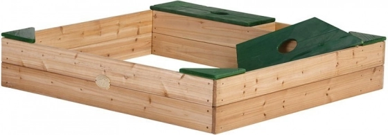 Houten zandbak AXI met opbergruimte en afdekzeil