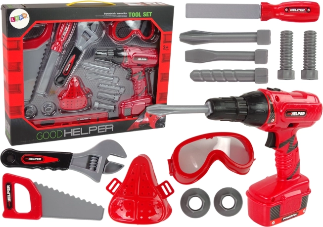 Gereedschapsset voor kinderen met boormachine en accessoires