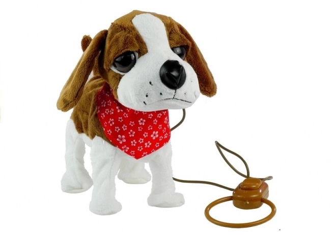 Interactieve pluchen hond met riem en zang
