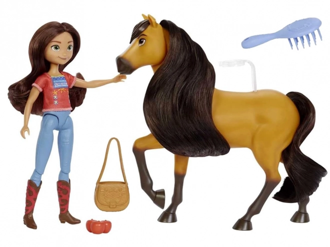 Sada Lucky en Vreugdepop met paard uit Mustang: Spirit van vrijheid