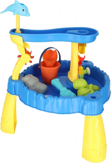 Kinderspeeltafel met zandbak en fontein 2-in-1