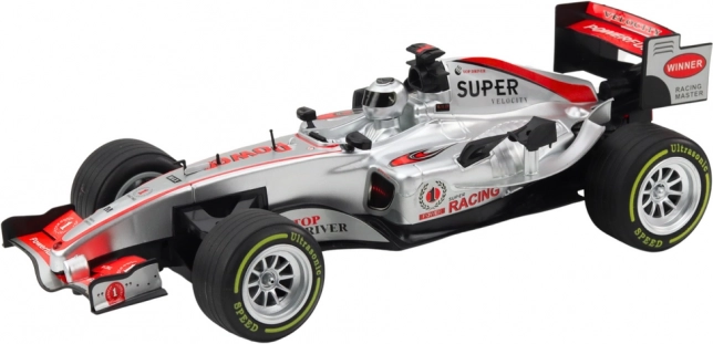 RC raceauto 1:12 met afstandsbediening, lichten en geluiden - Zilver