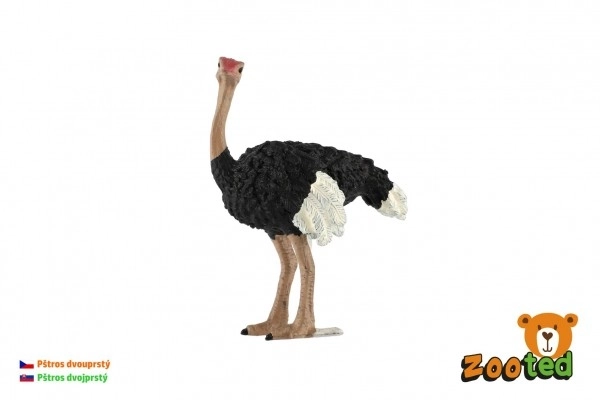 Struisvogel tweeteense zoetgegoten kunststof 11cm in zak