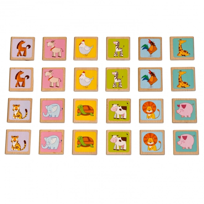 Lucy & Leo Dieren - houten kindermemory 24 kaartjes