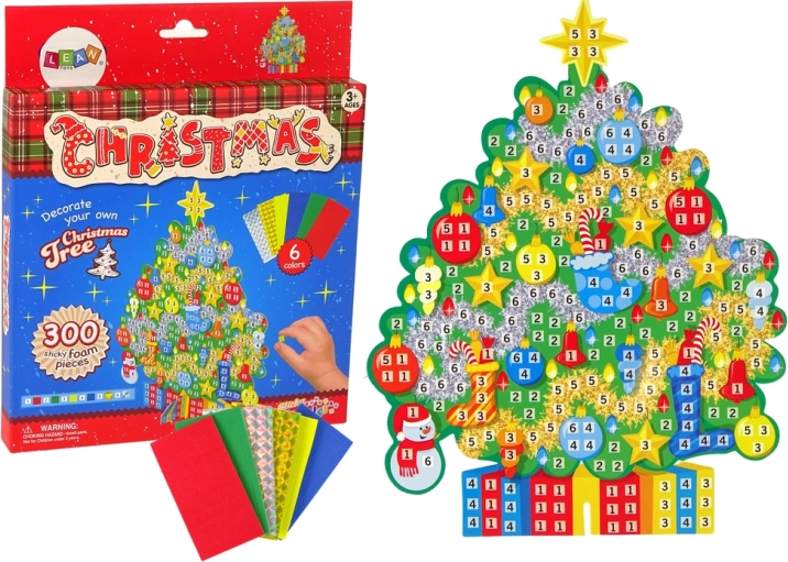 DIY kleurrijke mozaïek – kerstboom-inlegwerk