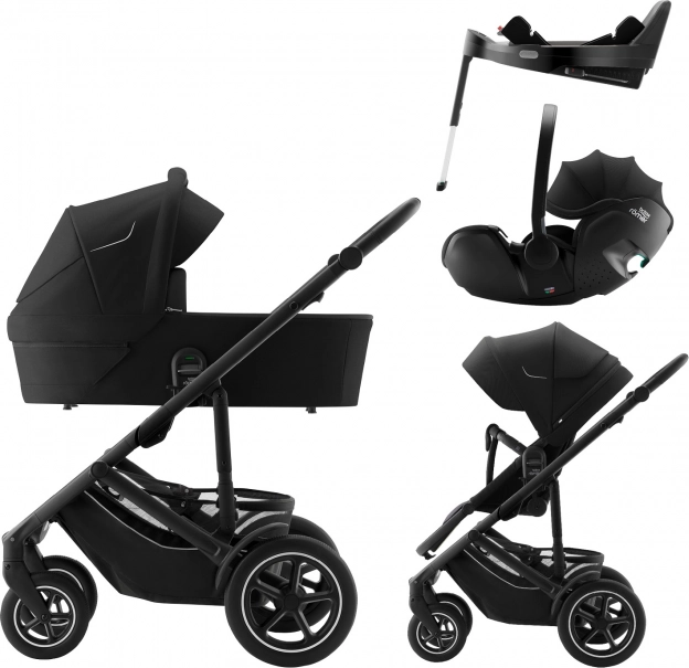Set kinderwagen Smile 5Z met reiswieg en autostoeltje Baby-Safe Pro op Vario Base 5Z, Space Black