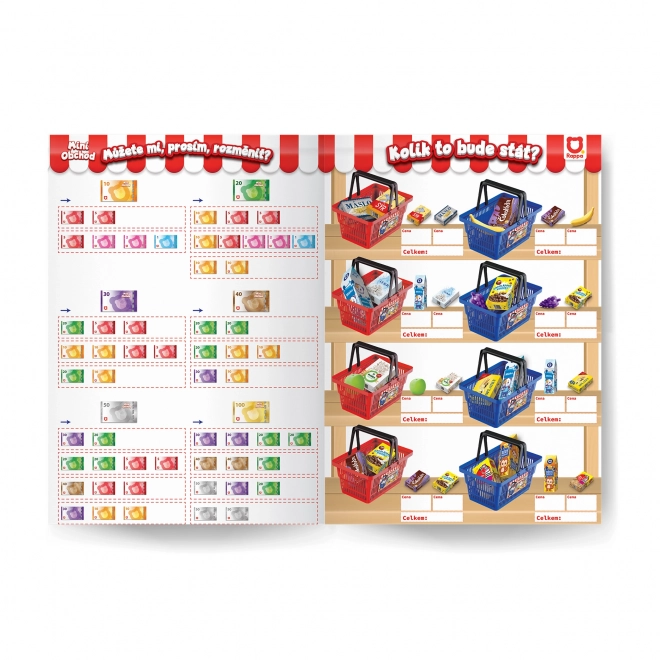 MINI WINKEL - Tsjechische kassa met leren winkelen - roze