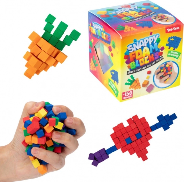 Bouwset mini zelfklevende foamblokjes