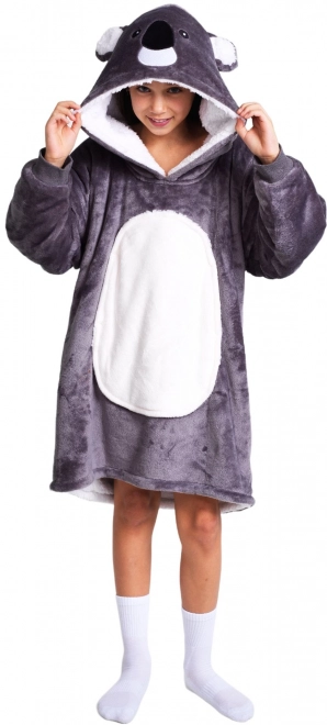 Cozy Noxxiez CH324 Koala - warme tv-deken met capuchon voor kinderen 7 - 12 jaar
