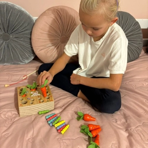 Houten Montessori spel 2-in-1 - Worteltuin voor kinderen