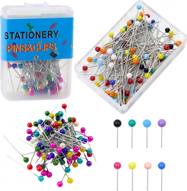 Set spelden met gekleurde kop - 100 stuks