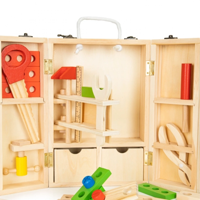 Houten gereedschap in werkplaatsbox, set XXL ECOTOYS