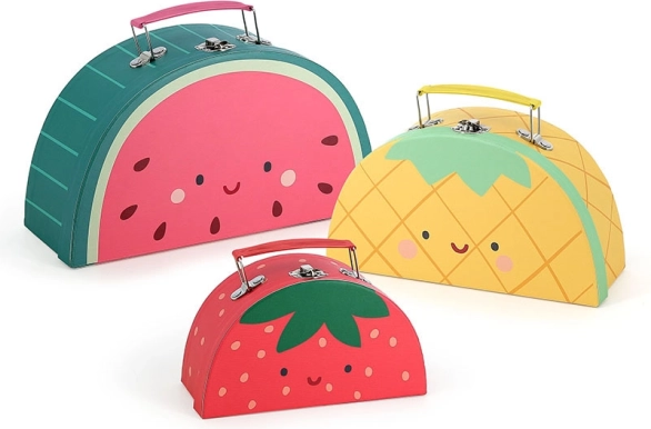 Vilac Set van 3 Koffertjes met Fruitmotieven