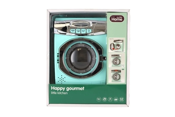 Turquoise wasmachine met geluidseffecten en lichteffecten