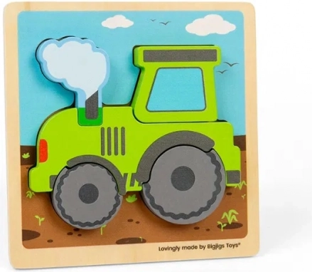Houten inlegpuzzel tractor voor kinderen