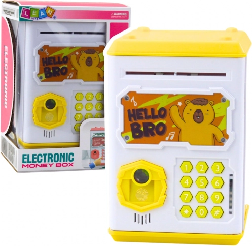 Elektronische kluis voor kinderen geel met capibara